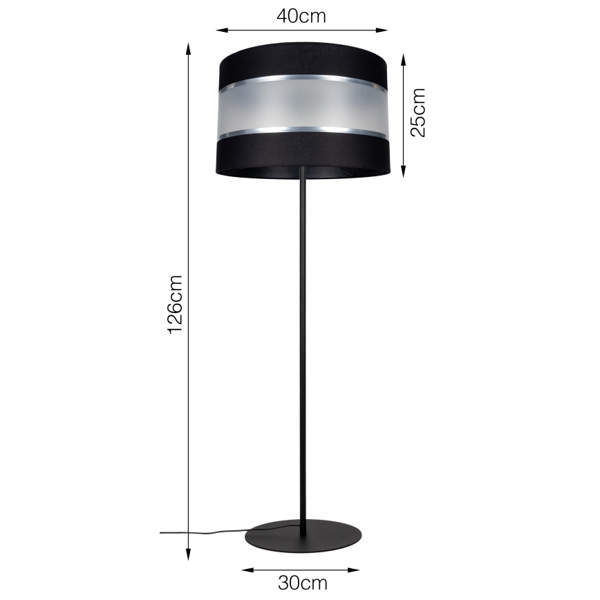 Stojací lampa CORAL 1xE27/60W/230V černá