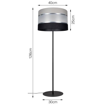 Stojací lampa CORAL 1xE27/60W/230V černá/šedá
