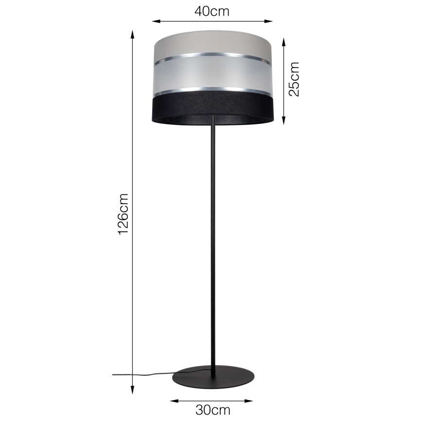 Stojací lampa CORAL 1xE27/60W/230V černá/šedá