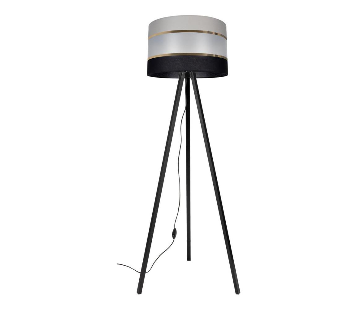 Belis Stojací lampa CORAL 1xE27/60W/230V černá/šedá/zlatá BE0833