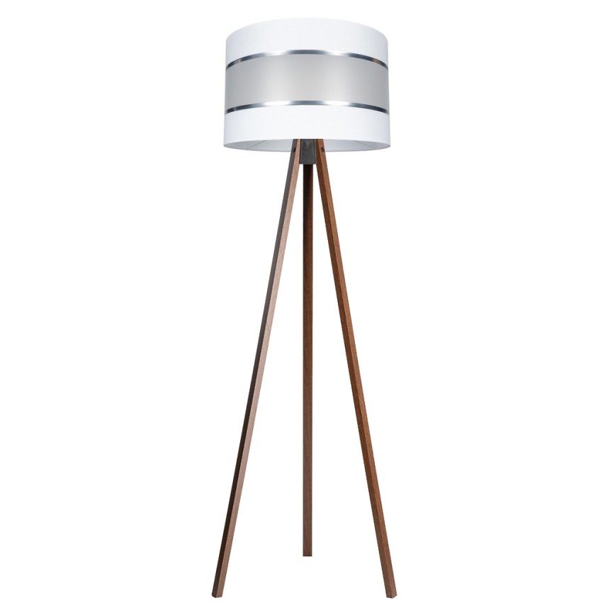 Stojací lampa CORAL 1xE27/60W/230V hnědá/bílá/matný chrom