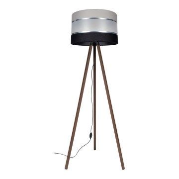 Stojací lampa CORAL 1xE27/60W/230V hnědá/černá/šedá/matný chrom