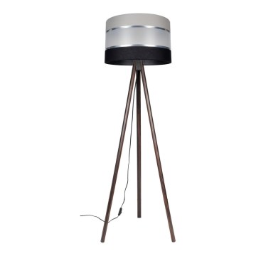 Stojací lampa CORAL 1xE27/60W/230V hnědá/černá/šedá/matný chrom