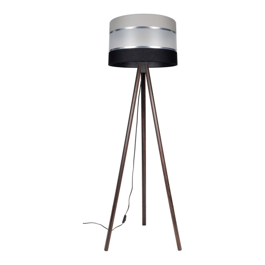 Stojací lampa CORAL 1xE27/60W/230V hnědá/černá/šedá/matný chrom