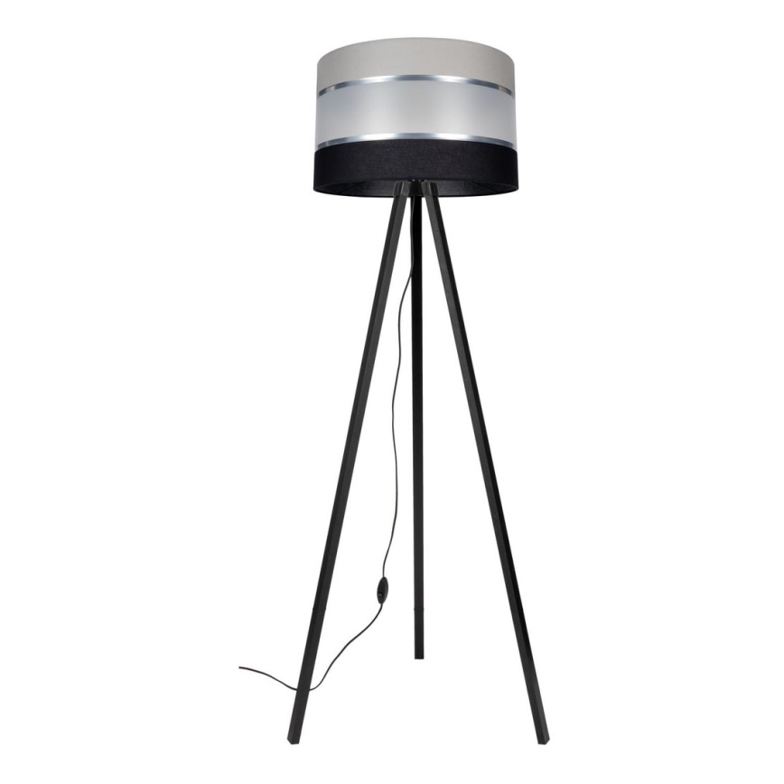 Stojací lampa CORAL 1xE27/60W/230V wenge/černá/šedá/matný chrom