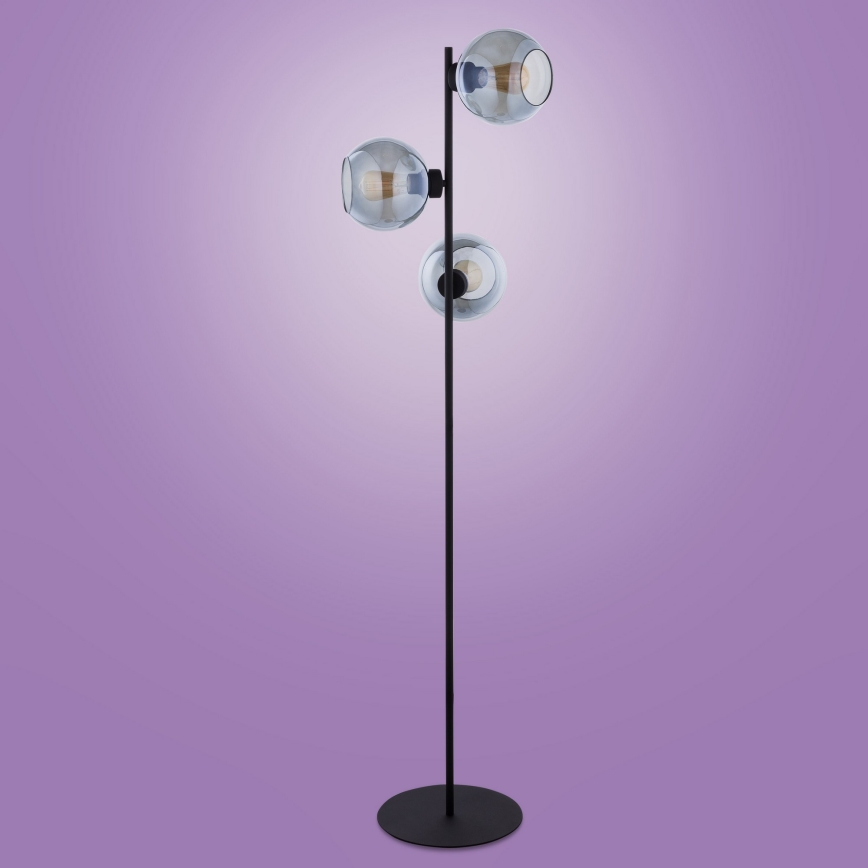 Stojací lampa CUBUS 3xE27/60W/230V černá