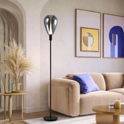 Stojací lampa DENSO 1xG9/5W/230V černý chrom