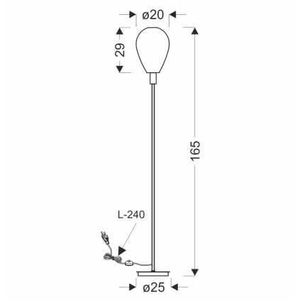 Stojací lampa DENSO 1xG9/5W/230V černý chrom