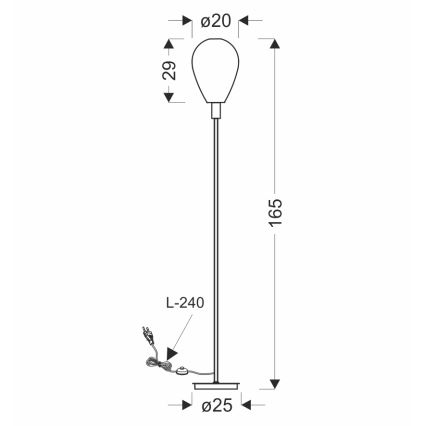 Stojací lampa DENSO 1xG9/5W/230V měděná/černá