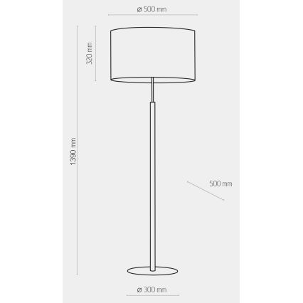 Stojací lampa DEVA 1xE27/25W/230V šedá