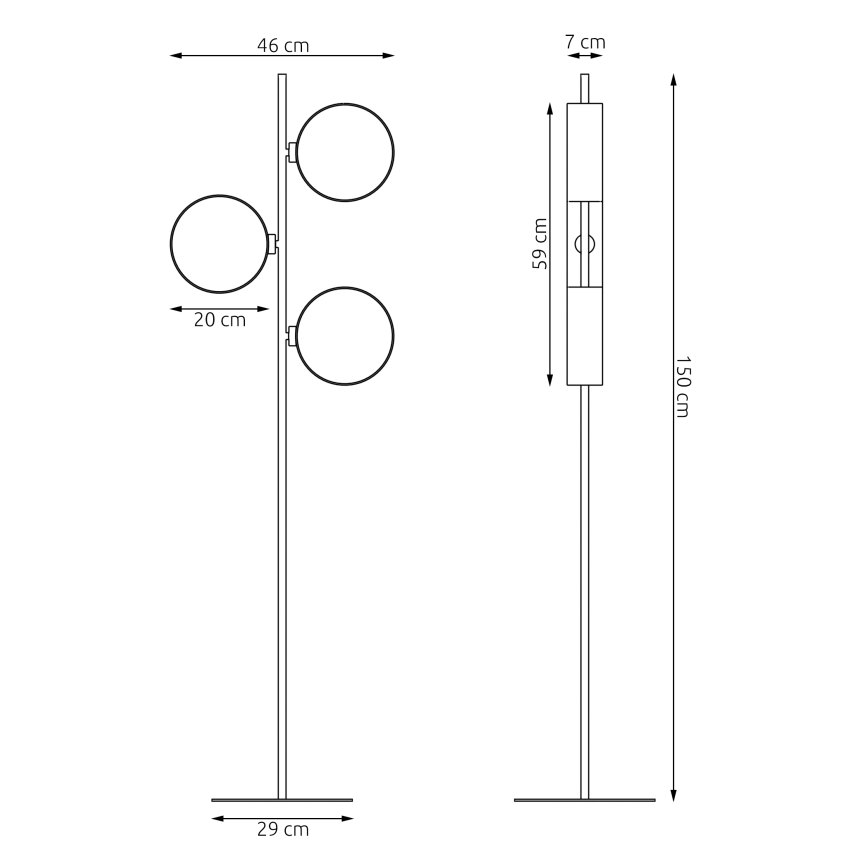 Stojací lampa DRUMZ 3xE14/10W/230V černá/hnědá/šedá