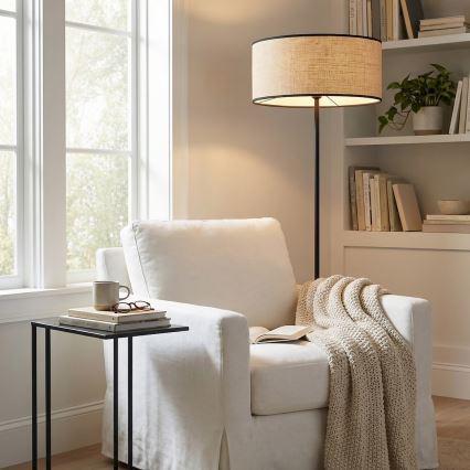 Stojací lampa ECO 1xE27/15W/230V béžová/ratan