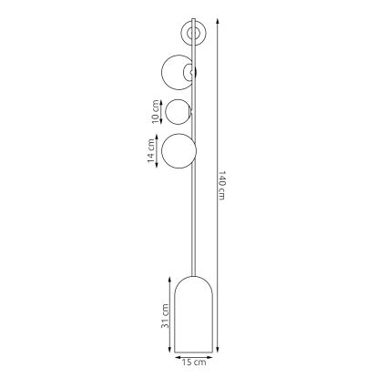 Stojací lampa ETNO 4xG9/8W/230V bílá