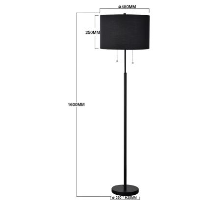 Stojací lampa FOGO 2xE27/15W/230V černá