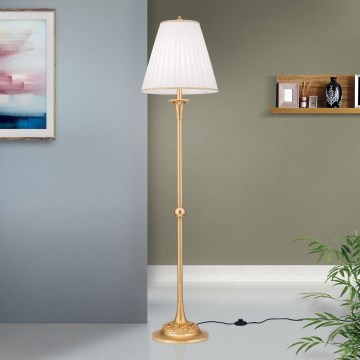 Stojací lampa FONSA 1xE27/60W/230V bílá/zlatá