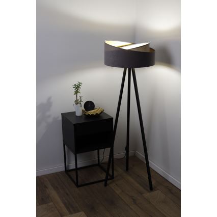 Stojací lampa GALAXY 1xE27/60W/230V šedá/krémová/wenge