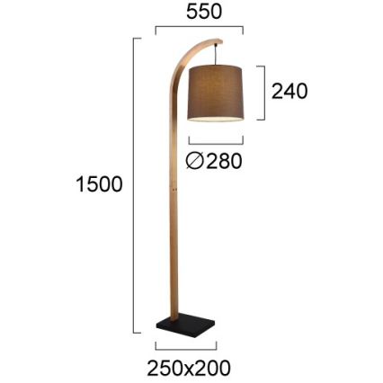 Stojací lampa HANA 1xE27/40W/230V hnědá