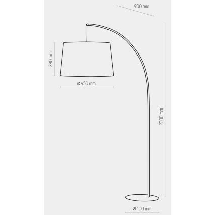 Stojací lampa HANG 1xE27/25W/230V černá