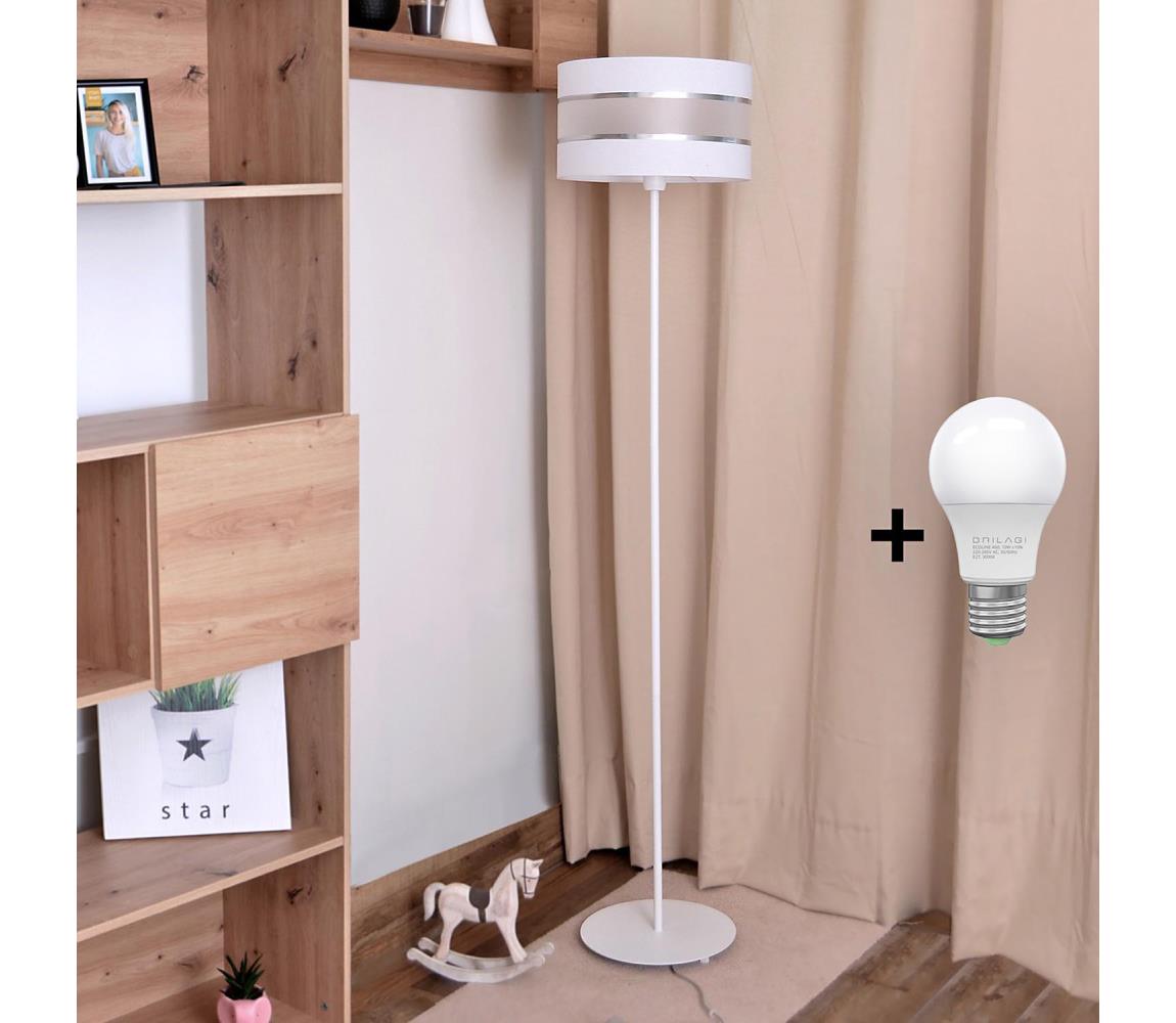 Helam Stojací lampa HELEN 1xE27/60W/230V bílá HE1054