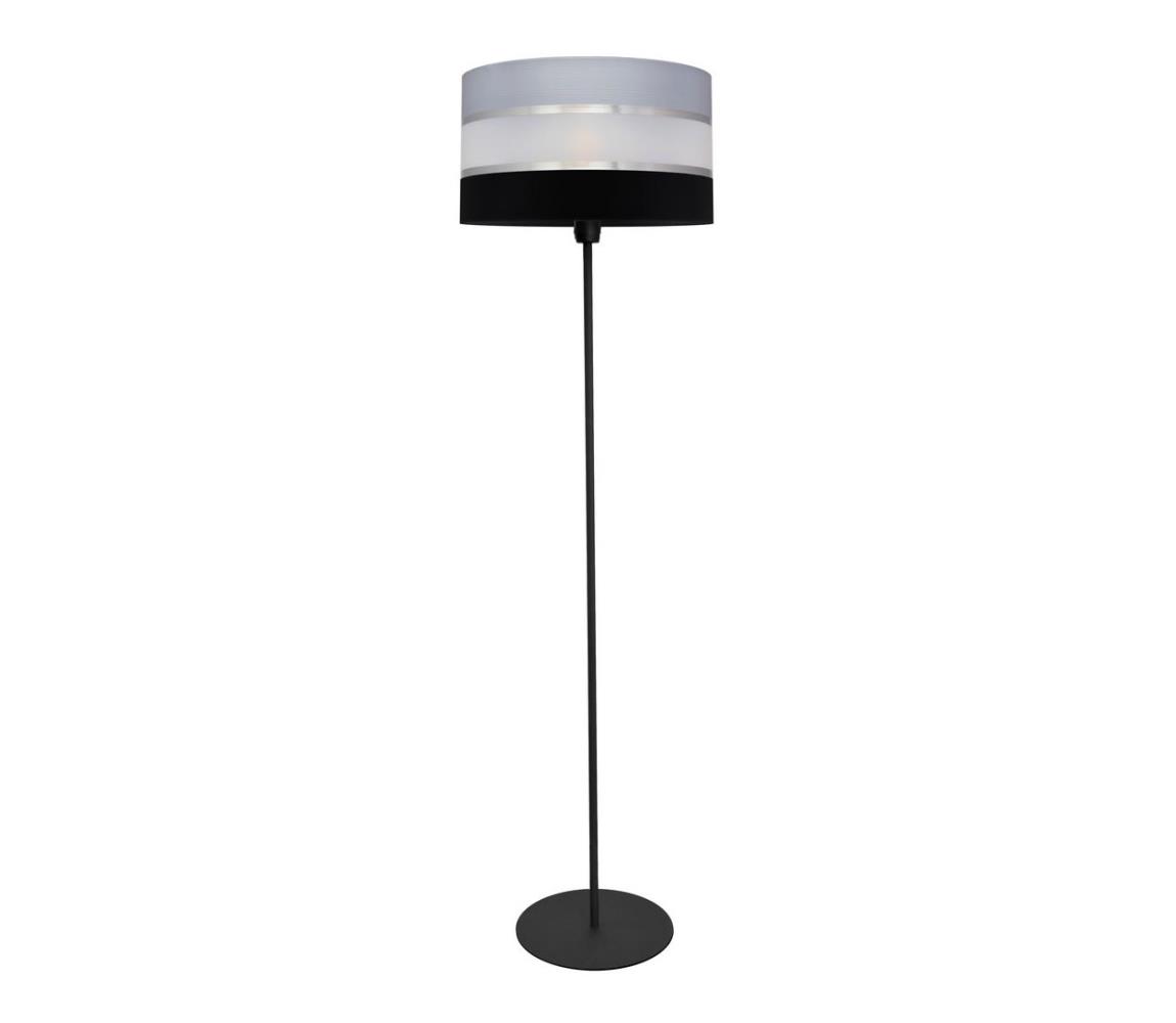 Helam Stojací lampa HELEN 1xE27/60W/230V černá/šedá/stříbrná HE1237