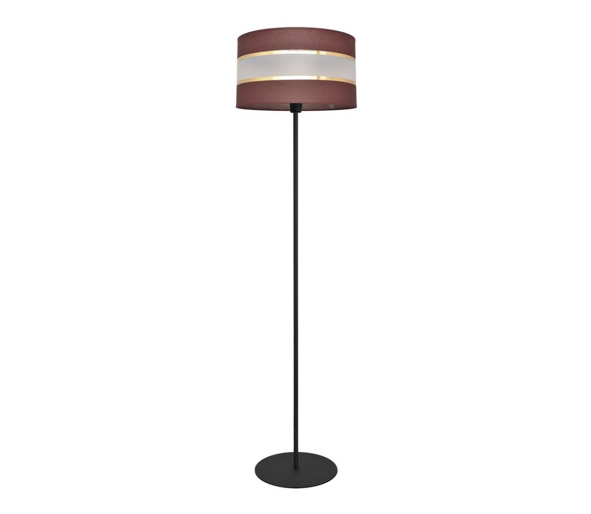 Helam Stojací lampa HELEN 1xE27/60W/230V hnědá/černá/zlatá HE1249