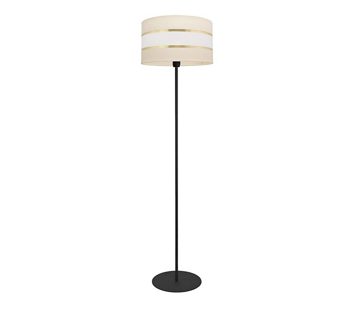 Helam Stojací lampa HELEN 1xE27/60W/230V krémová/černá/zlatá HE1261