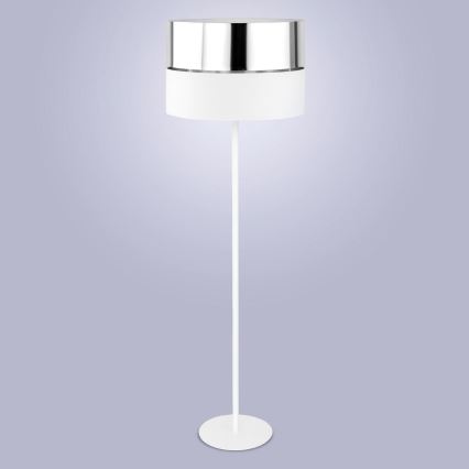 Stojací lampa HILTON 1xE27/25W/230V bílá/chrom