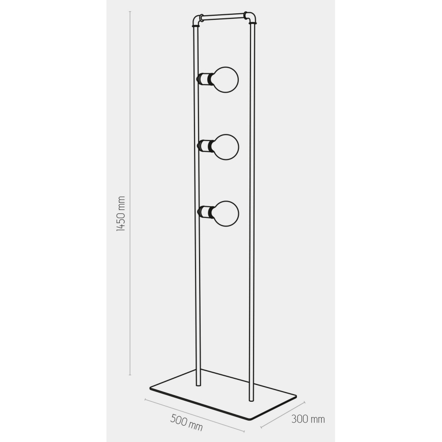 Stojací lampa HYDRIA 3xE27/60W/230V černá
