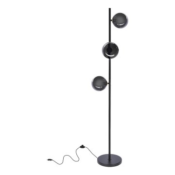 Stojací lampa KAMA 3xG9/28W/230V černá/kouřová černá