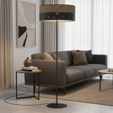 Stojací lampa KARBON 1xE27/15W/230V černá/hnědá