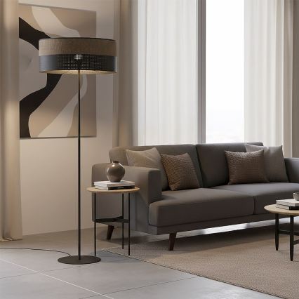 Stojací lampa KARBON 1xE27/15W/230V černá/hnědá