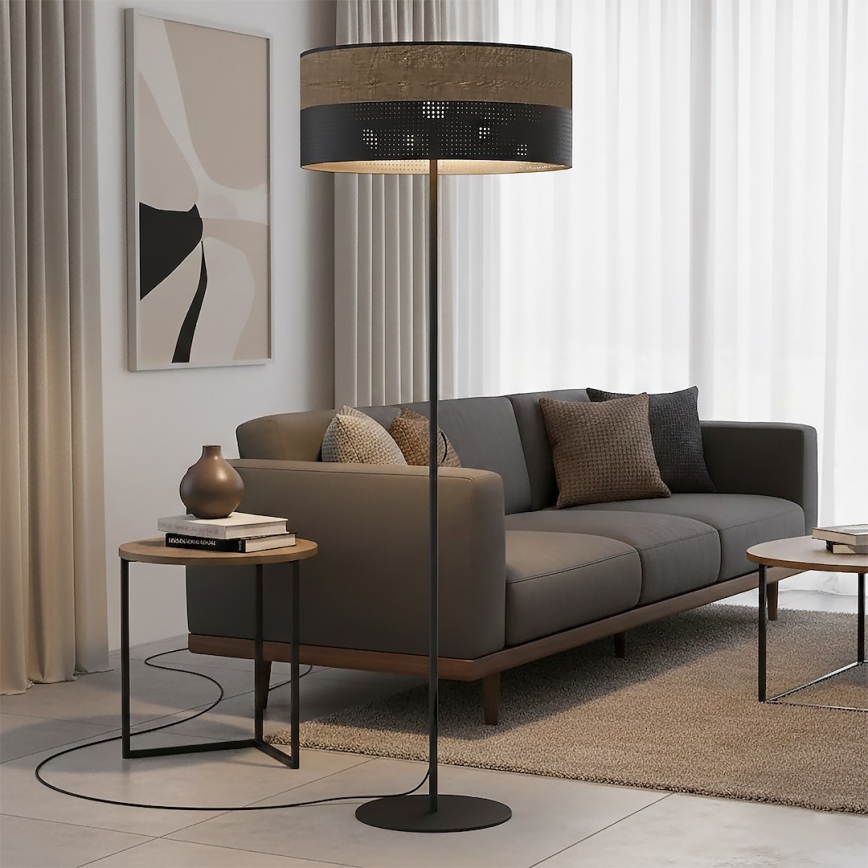 Stojací lampa KARBON 1xE27/15W/230V černá/hnědá