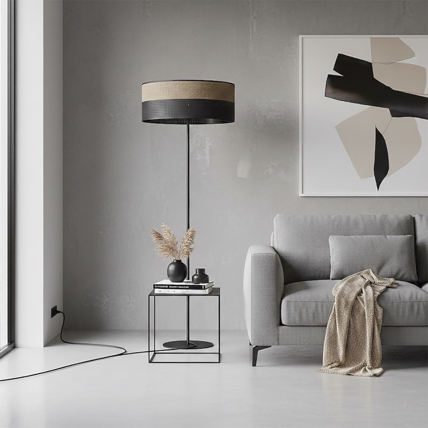 Stojací lampa KARBON 1xE27/15W/230V černá/hnědá