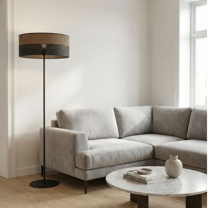 Stojací lampa KARBON 1xE27/15W/230V černá/hnědá