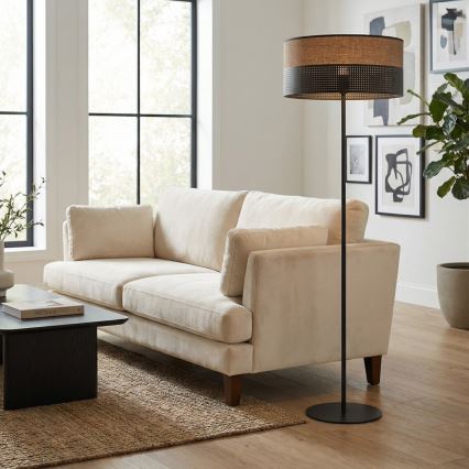 Stojací lampa KARBON 1xE27/15W/230V černá/hnědá