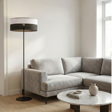 Stojací lampa KARBON 1xE27/15W/230V černá/šedá