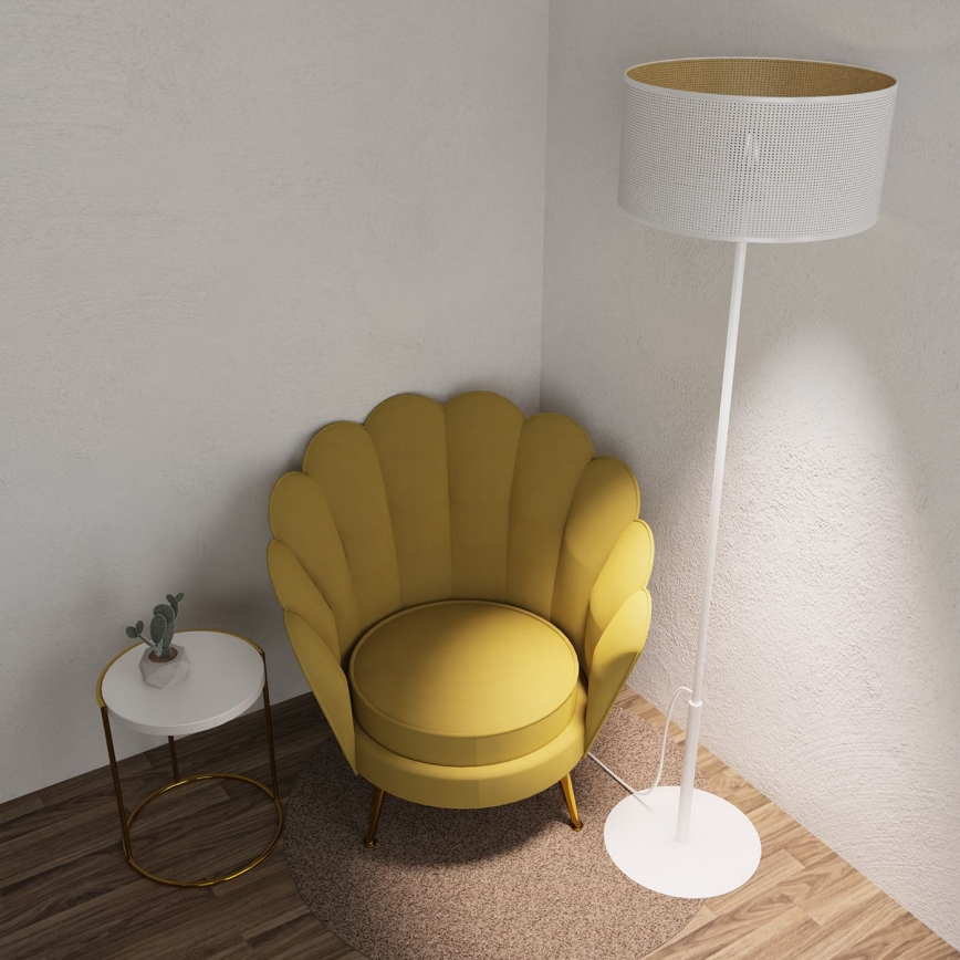 Stojací lampa LOFT SHADE 1xE27/60W/230V bílá/zlatá