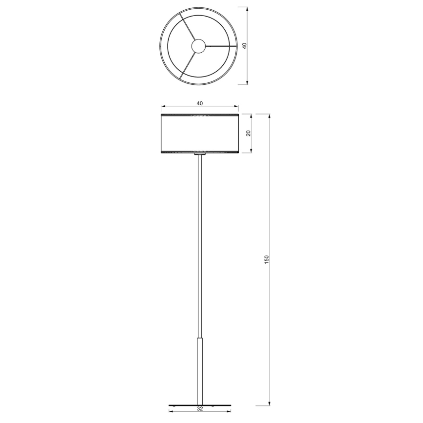 Stojací lampa LOFT SHADE 1xE27/60W/230V černá