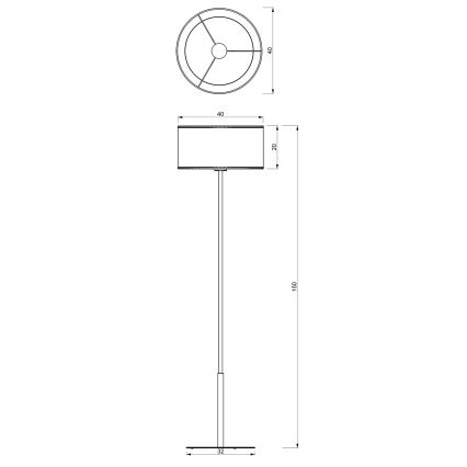 Stojací lampa LOFT SHADE 1xE27/60W/230V černá/zlatá