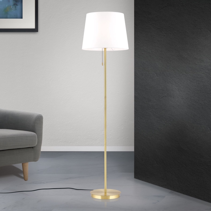 Stojací lampa LUDWIG 1xE27/40W/230V bílá/zlatá