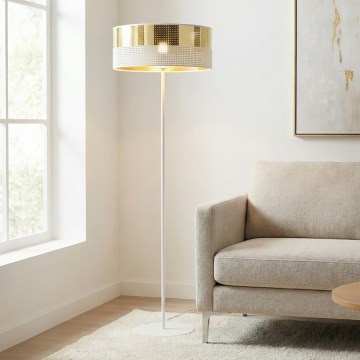 Stojací lampa LUX 1xE27/15W/230V bílá/zlatá