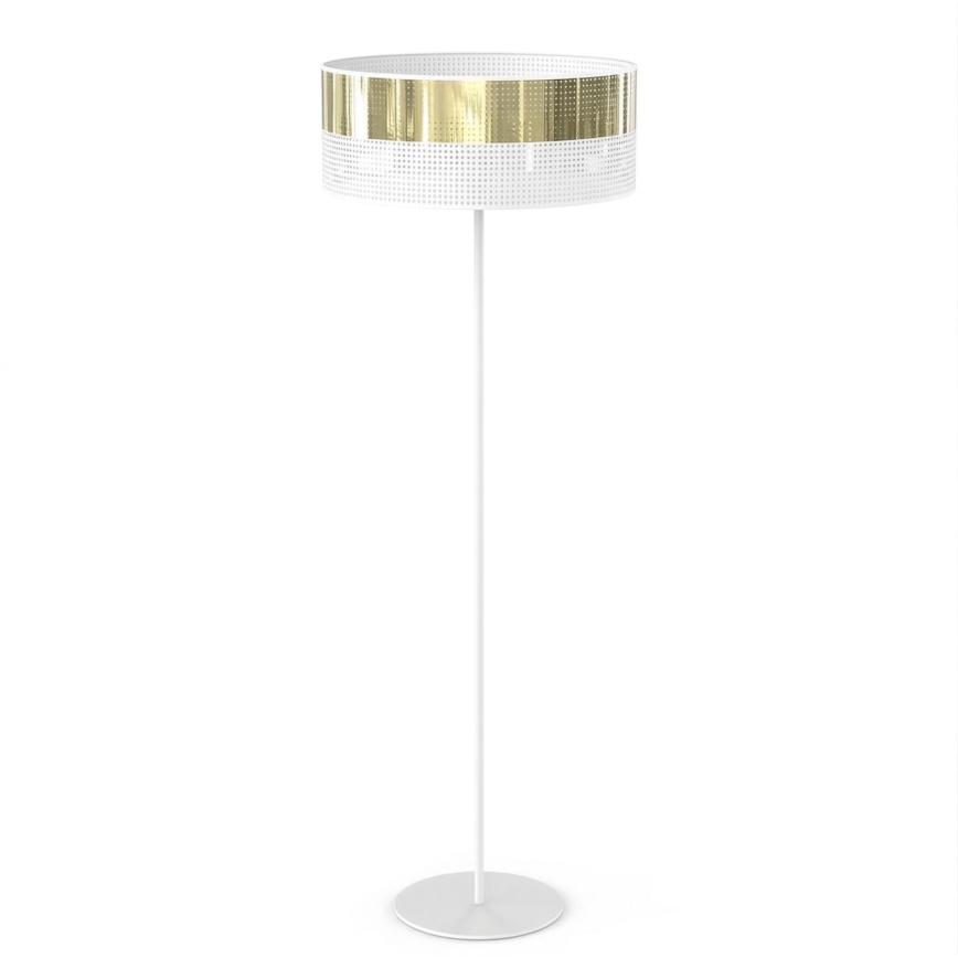 Stojací lampa LUX 1xE27/15W/230V bílá/zlatá