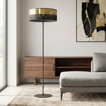 Stojací lampa LUX 1xE27/15W/230V černá/zlatá