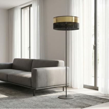 Stojací lampa LUX 1xE27/15W/230V černá/zlatá