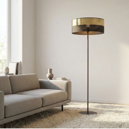 Stojací lampa LUX 1xE27/15W/230V černá/zlatá