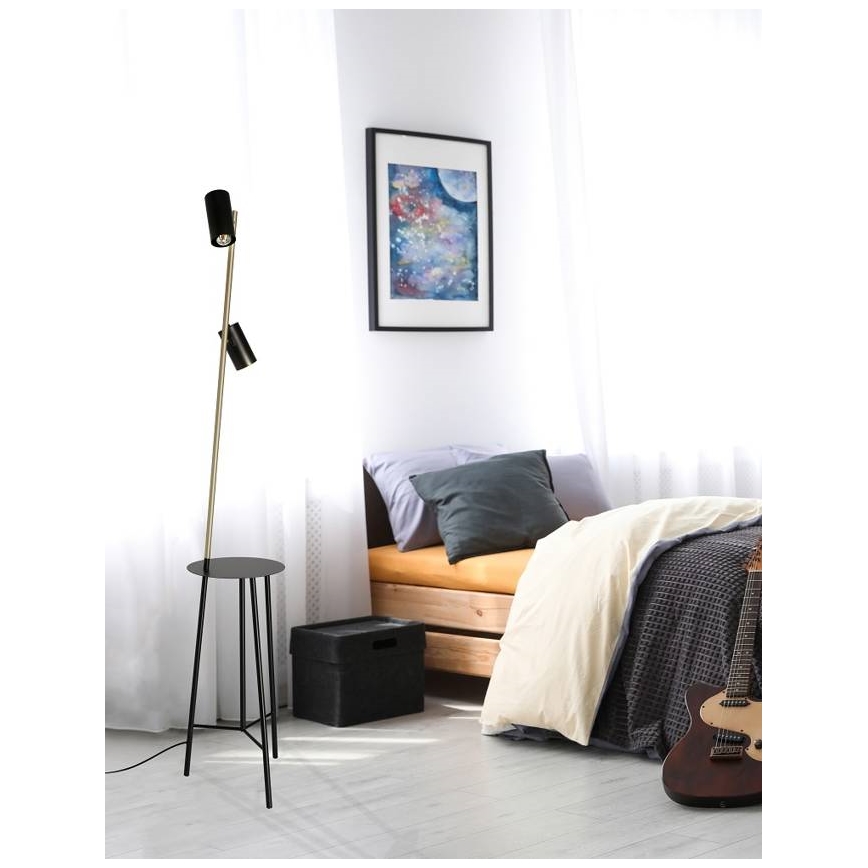 Stojací lampa PERRET 2xGU10/15W/230V černá/zlatá