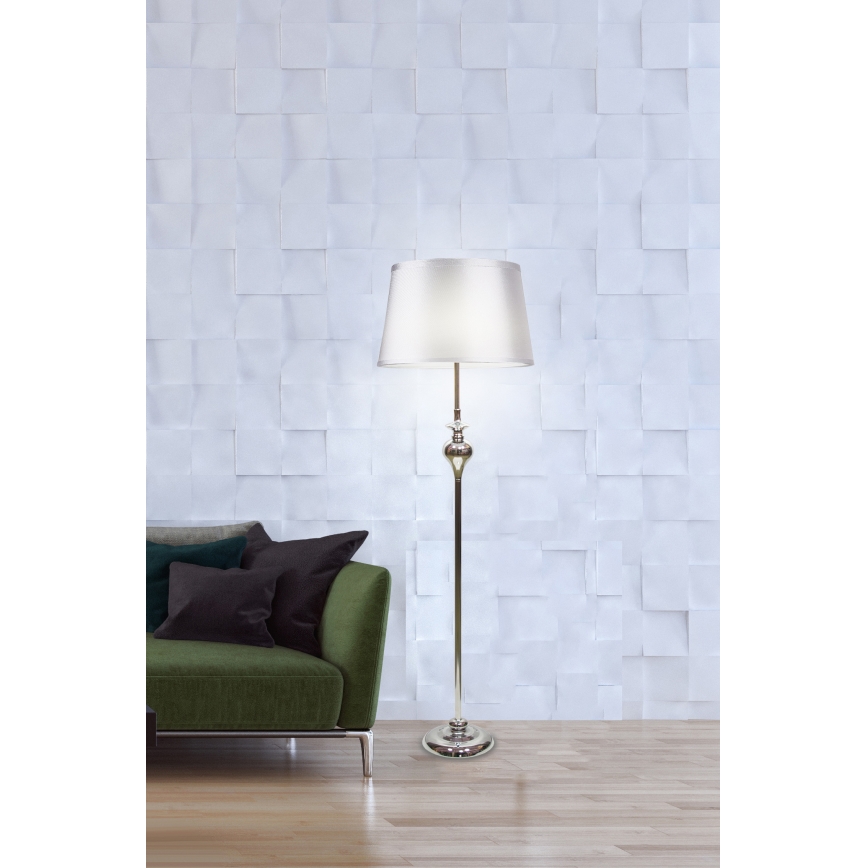 Stojací lampa PRIMA 1xE27/60W/230V stříbrná/lesklý chrom