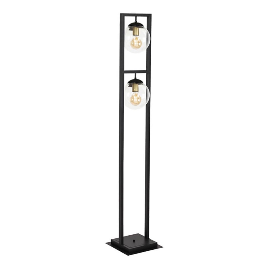 Stojací lampa REY 2xE27/7W/230V černá