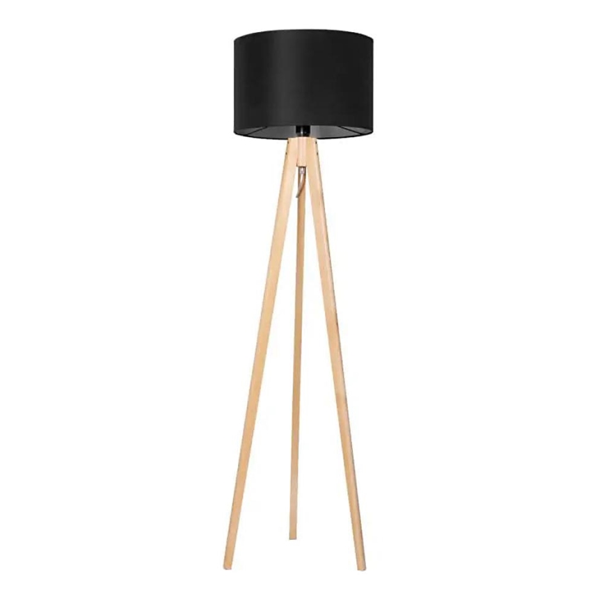 Stojací lampa ROLLER 1xE27/60W/230V borovice černá