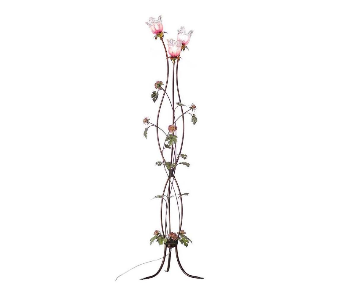 Light4home Stojací lampa ROSALIA 3xE14/40W/230V růžová LH0418
